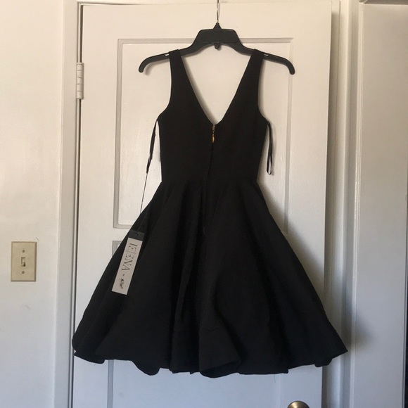 Ieena for Mac Duggal Double V-Neck Fit & Flare - Picture 7 of 8